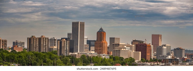 Skyline of city of Portland, Oregon and downtown buildings - Powered by Shutterstock