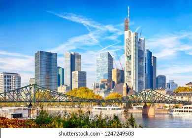 Skyline Cityscape Frankfurt Germany During Sunny Stock Photo 1247249503 ...