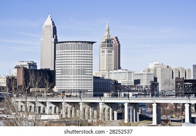 Skyline Of Cleveland - Late Winter.