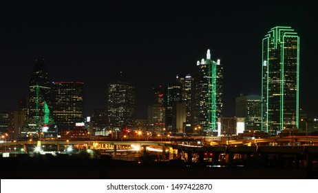 The Skyline Of Dallas At Night