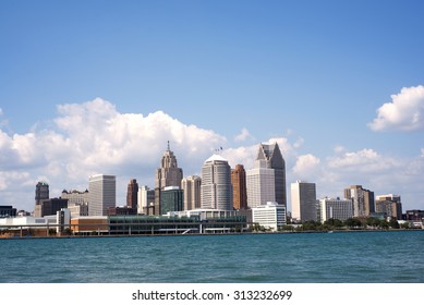 Skyline Of Downtown Detroit From Windsor, Ontario