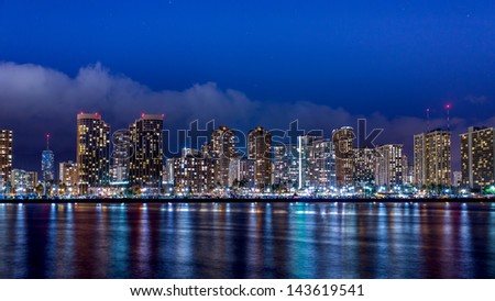 Skyline of downtown Honolulu, Oahu, Hawaii