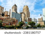 Skyline of Downtown Newark in New Jersey, United States