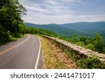 The Skyline Drive at Shenandoah National Park along the Blue Ridge Mountains in Virginia, USA