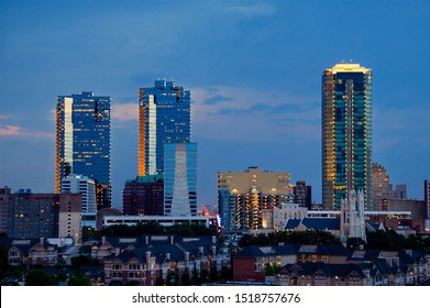 Skyline Of Fort Worth, Texas At Night