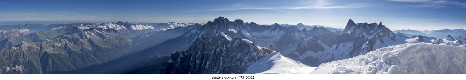 Skyline Fron L'Aguille Du Midi Panoramic View