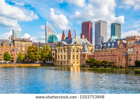 Skyline of the Hague, the Netherlands.	