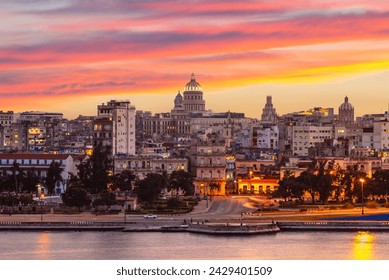 skyline of Havana, or Habana, the capital and largest city of Cuba