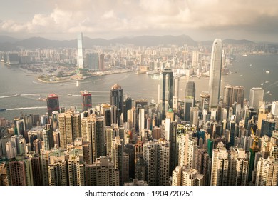 Skyline Hongkong, Victoria Peak, Golden Hour