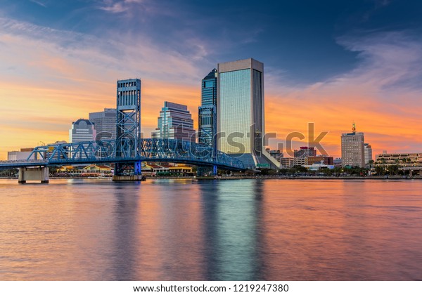 Skyline Jacksonville Fl Main Street Bridge Stock Photo (Edit Now ...