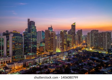 Skyline Of Makati In Manila, Philippines