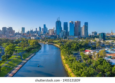 Skyline of Melbourne from Yarra river, Australia - Powered by Shutterstock