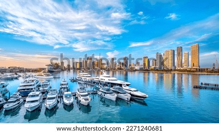 the skyline of miami during sunrise, florida