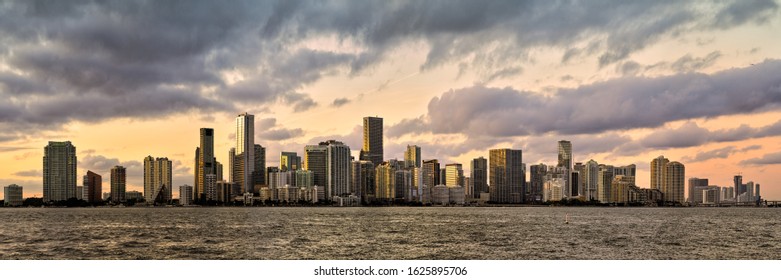 The skyline of Miami, Florida at sunset                     - Shutterstock ID 1625895706