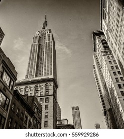 Skyline Of New York From Street Level.