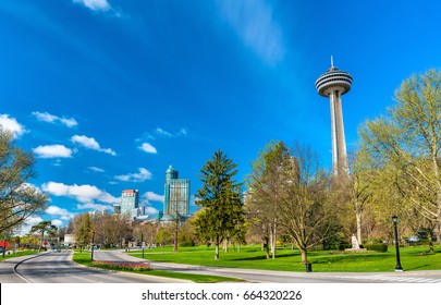 Skyline of Niagara Falls City in Ontario, Canada