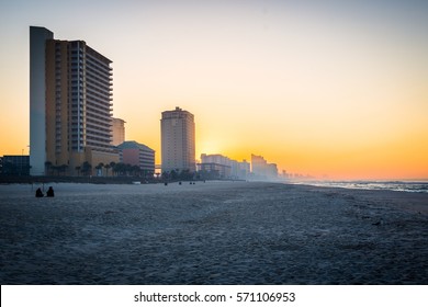 Skyline Of Panama City Beach, Florida At Sunrise