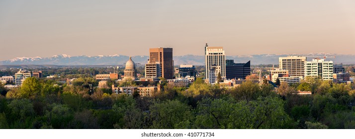 Skyline Panoramic view of Boise Idaho morning