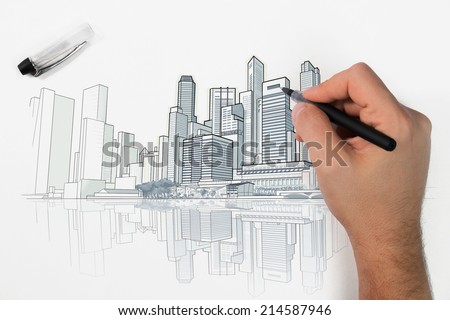 Skyline perspective drawing