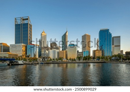 skyline of perth at night in western australia