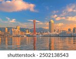 Skyline and Port of Kobe in Japan