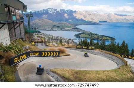 The skyline Queenstown Luge is one of the most famous activity on Queenstown skyline, New Zealand. Queenstown popular known for New Zealand's adventure capital.