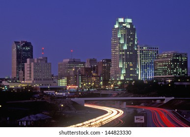 Skyline Of Raleigh, NC At Night