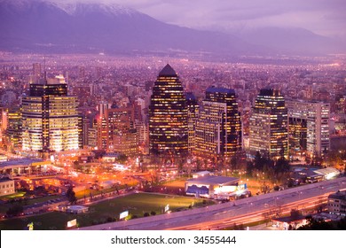 Skyline Of Santiago De Chile