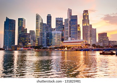 Skyline of Singapore at a beautiful sunset - Shutterstock ID 131825981