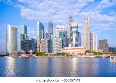 skyline of singapore by the marina bay