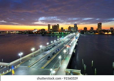 Skyline Of St. Petersburg, Florida From The Pier.