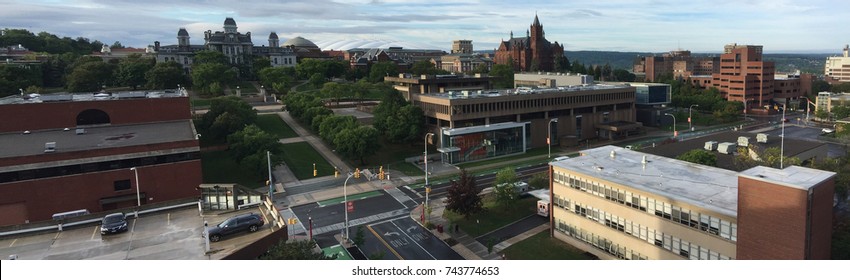 A Skyline Of The Syracuse University Campus Located In Upstate New York State.