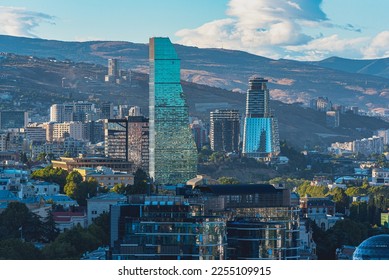 Skyline of Tbilisi. Modern architecture of the capital of Georgia. - Shutterstock ID 2255109915