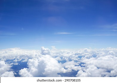 Skyline View above the Clouds from air plane 