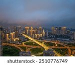 Skyline view of Wuhan City landmark