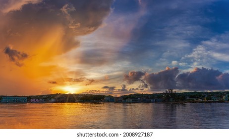 A Skyscape In Matanzas Bay Cuba During Sunset