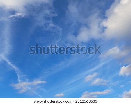 skyscape, white clouds on blu sky