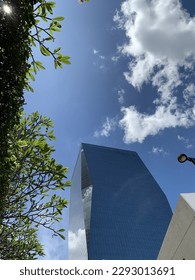 Skyscraper with blue sky and cloud