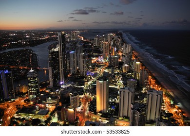 Skyscraper City - Surfers Paradise City In Gold Coast Region Of Queensland, Australia