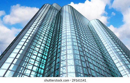 Skyscraper with clouds