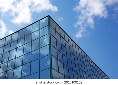 Skyscraper With Clouds Reflections In Glasses Corporation Growth Future Finance