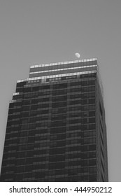 Skyscraper and moon