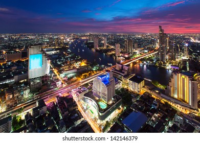 Skyscraper At Night, Sirocco, Bangkok, Thailan