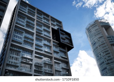 Skyscraper In Santa Fe, Mexico City's Major Business Districts.