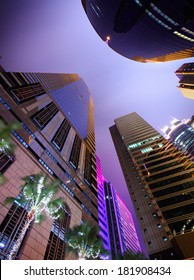 Skyscraper to sky at night