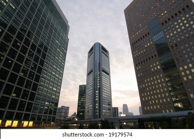 Skyscraper in sunset