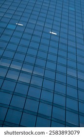 Skyscraper windows close-up. Window frames of demo-scrapers.
