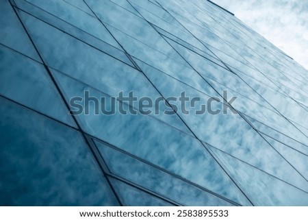Skyscraper windows close-up. Window frames of demo-scrapers.