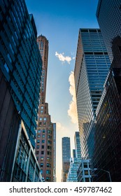 Skyscrapers Along 51st Street In Midtown Manhattan, New York.