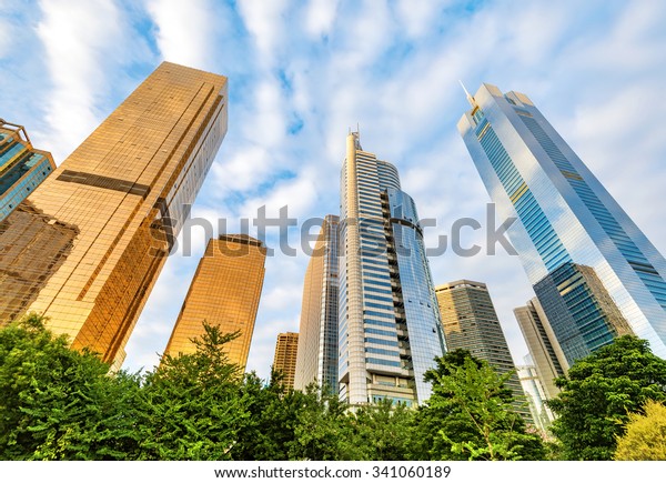 Skyscrapers downtown\
area of Guangzhou,\
China